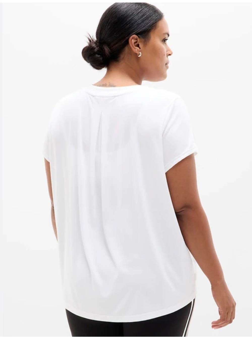 Athleta With Ease Bright White Tee Sz XL